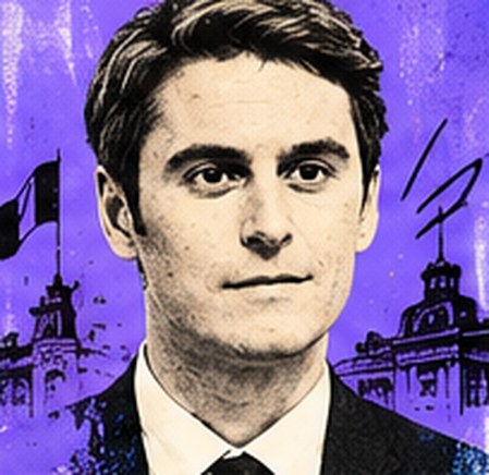 Portrait illustré de Gabriel Attal